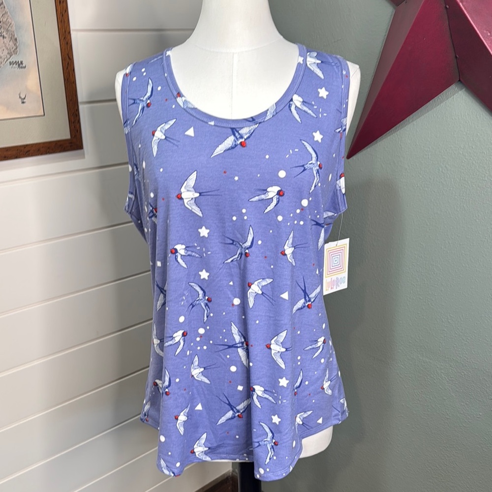 Lularoe Tank Top Swallows, Birds, 3XL BNWT